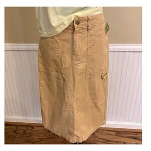 BDG Tan Cotton Utility Cargo Midi Skirt Womens Small Khaki Patch Pocket Casual